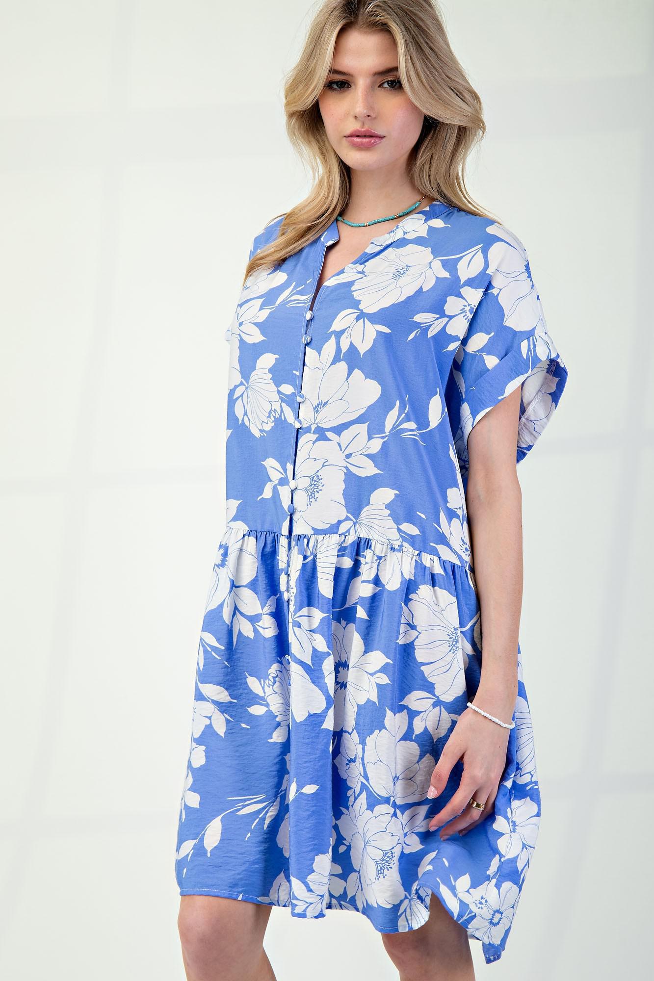 Peri Blue Tencel Woven Dress S Peri Blue Tencel Woven Dress S