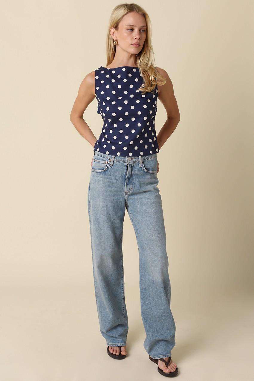 Marina Polka Dot Open-back Top