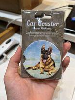 German Shepard Laying Car Coaster