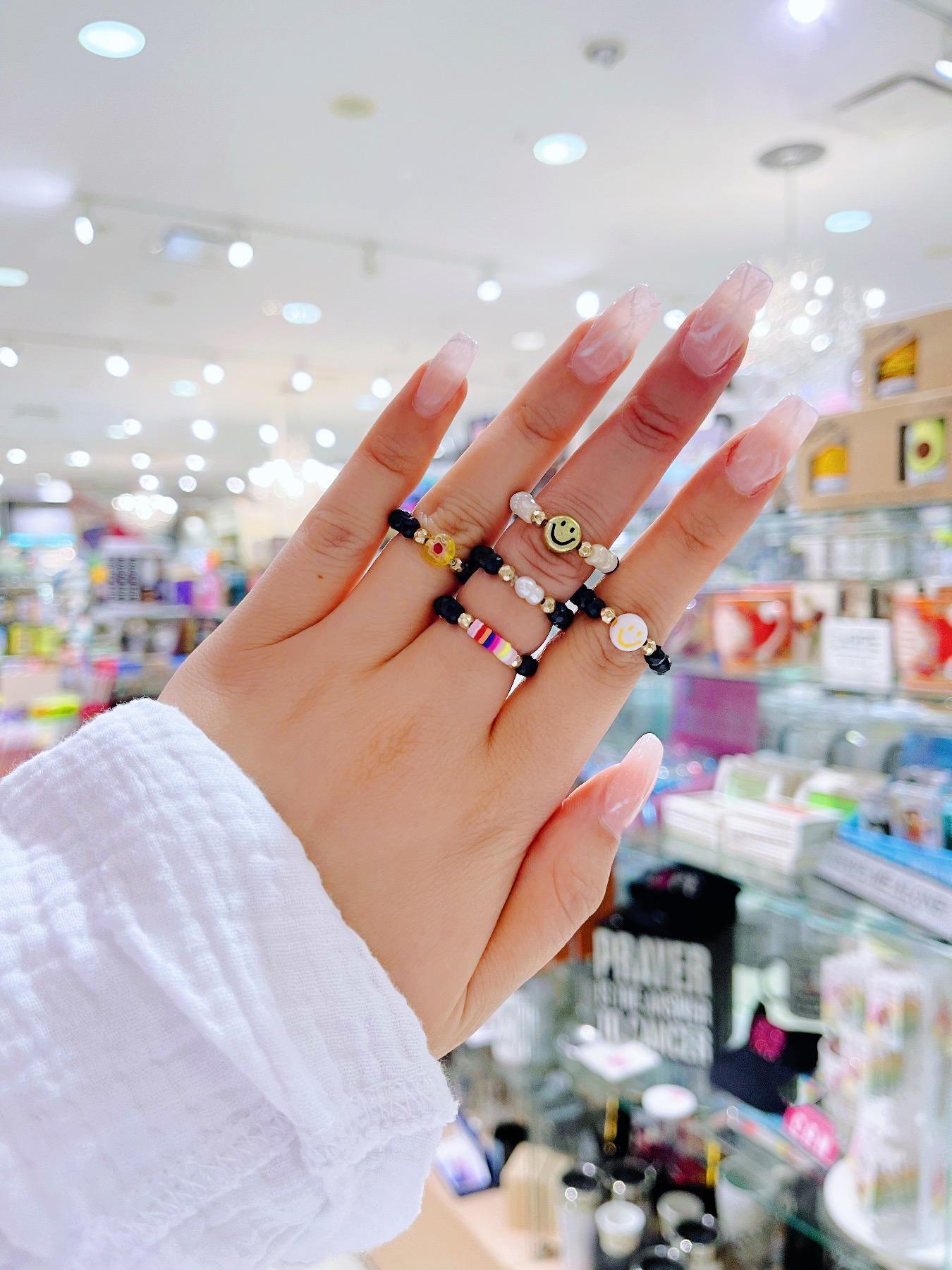 Smile Beaded Ring Set