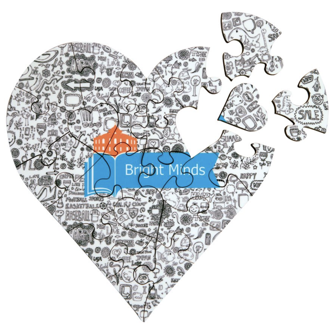 6.7" Customizable Heart 23-Piece Puzzle