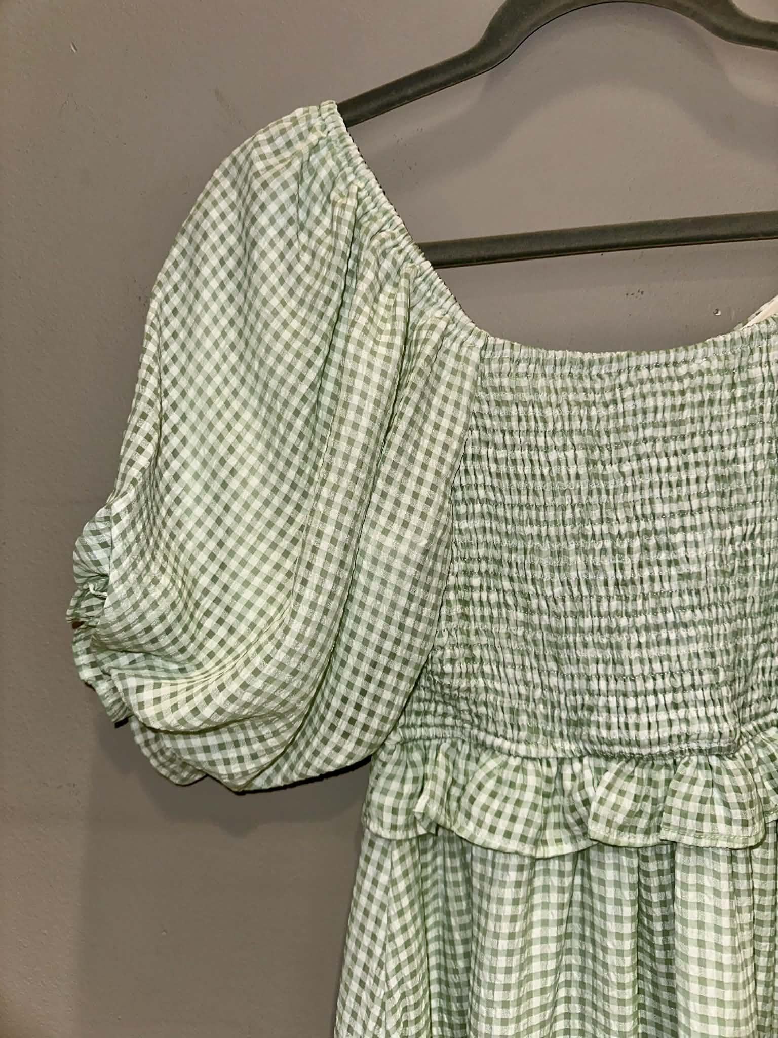 Green Gingham Reversible Dress