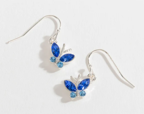 Blue Stone Butterfly Earrings