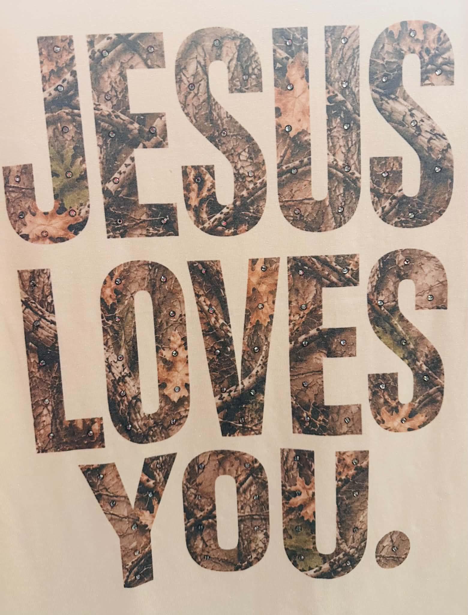 Jesus Loves You - Camo Print Tee