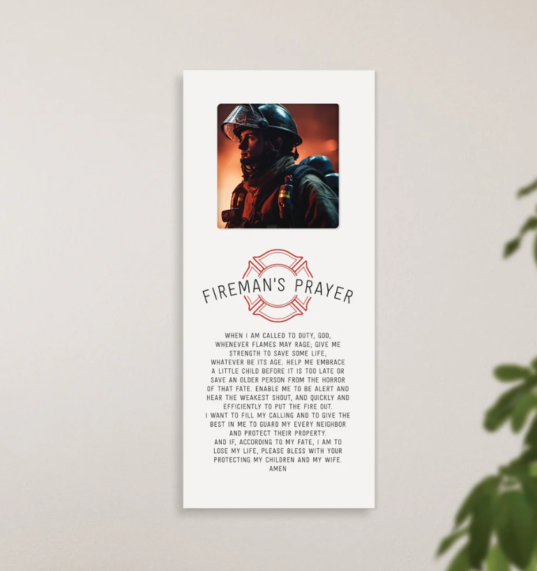 Fireman's Prayer 15.75x7 Personalized Frame
