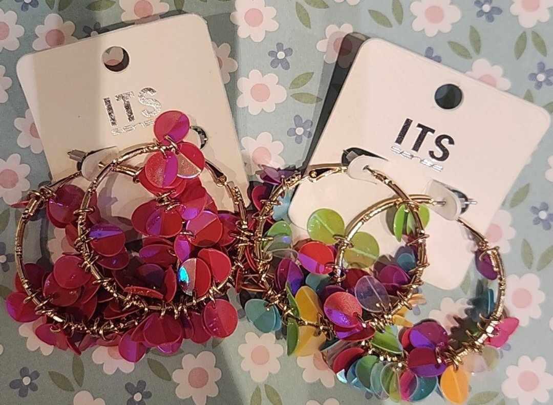 Acrylic Disc Multi Layered Earrings