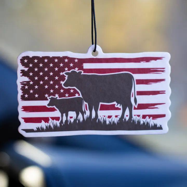 USA Cow - Air Freshener - Leather