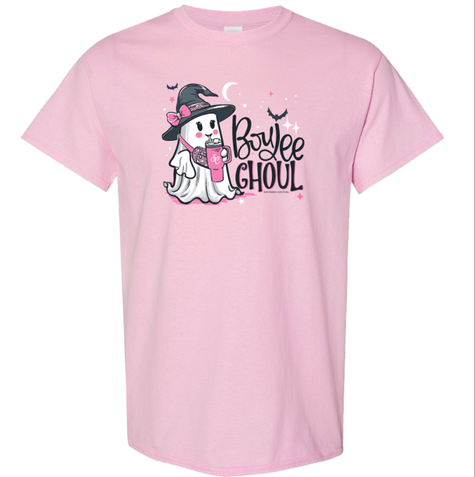 SC Soft Boujee Ghoul Front Print - Light Pink