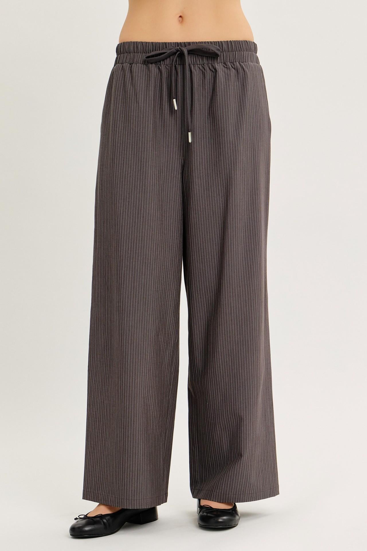 Chalk Stripe Pull-on Relaxed Fit Pants