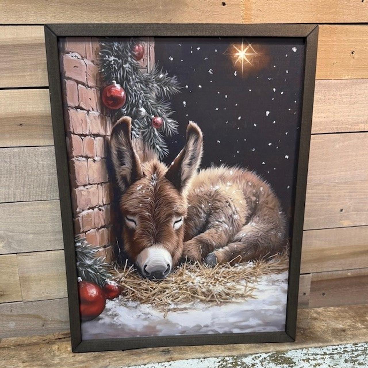 Christmas Donkey 18x24 Box Frame