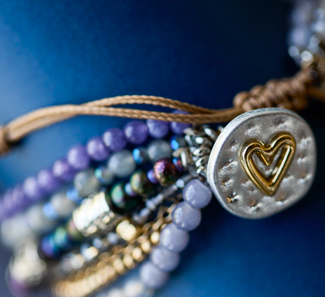 Your Journey Indigo Adjustable Beaded Love Bracelet 7"