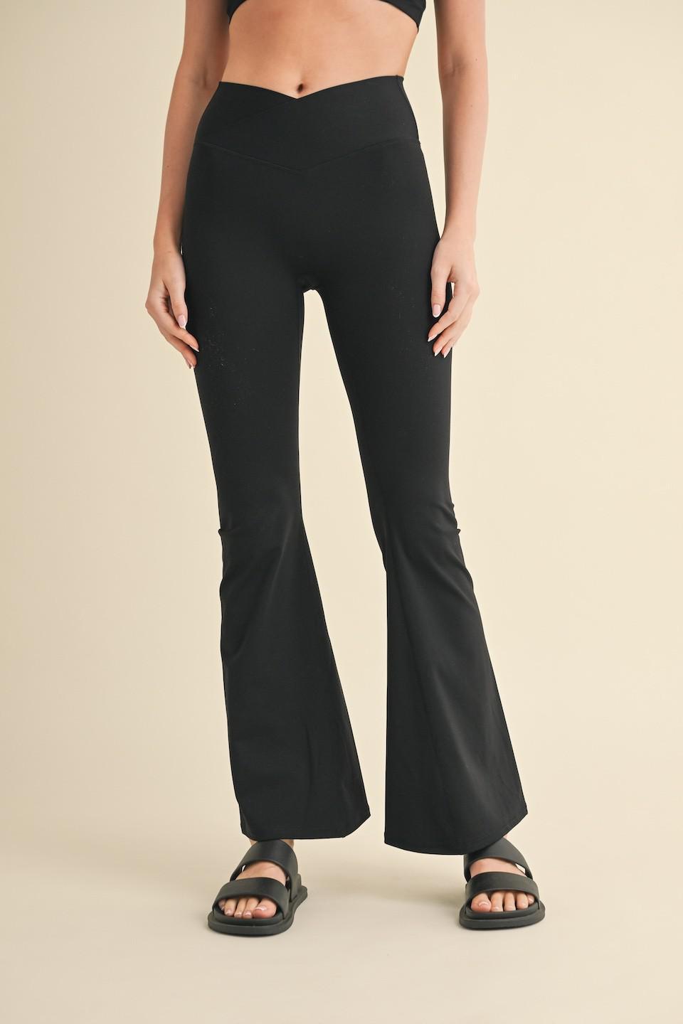 High Waist Crossover Flare Leggings