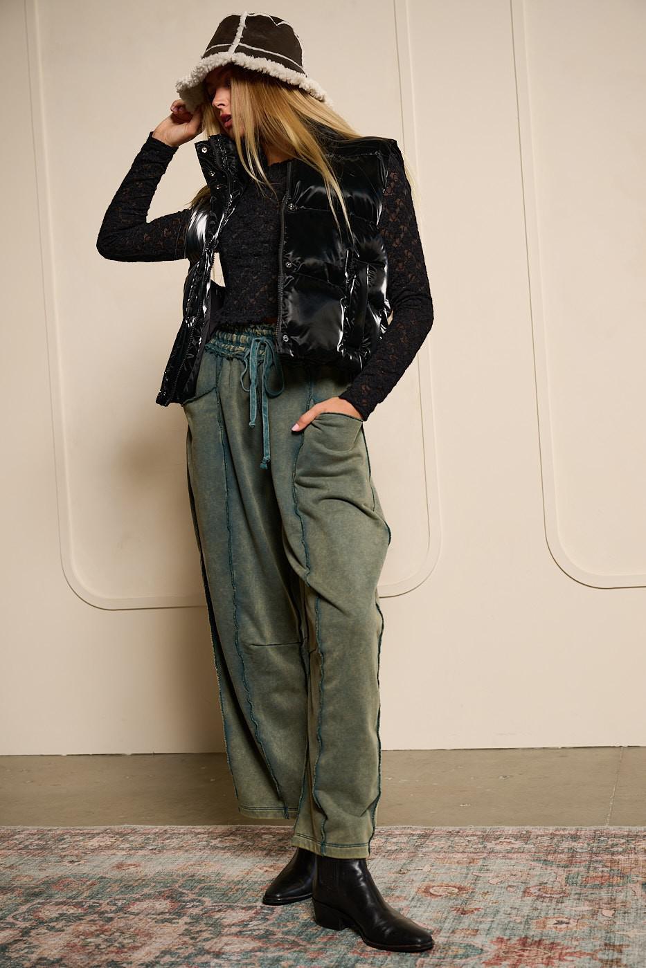 Black Metallic Shine Padded Puffer Vest