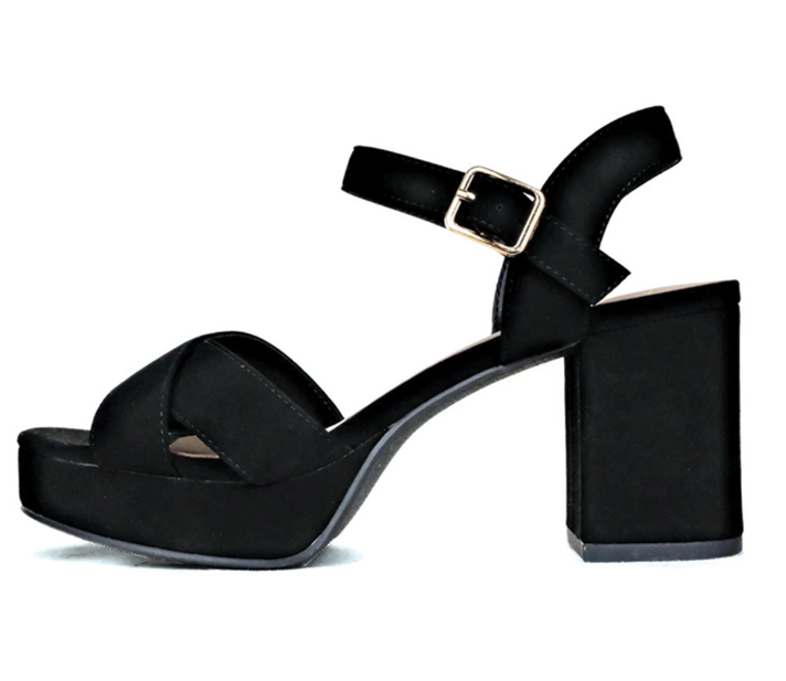 Manner Black Chunky Heels