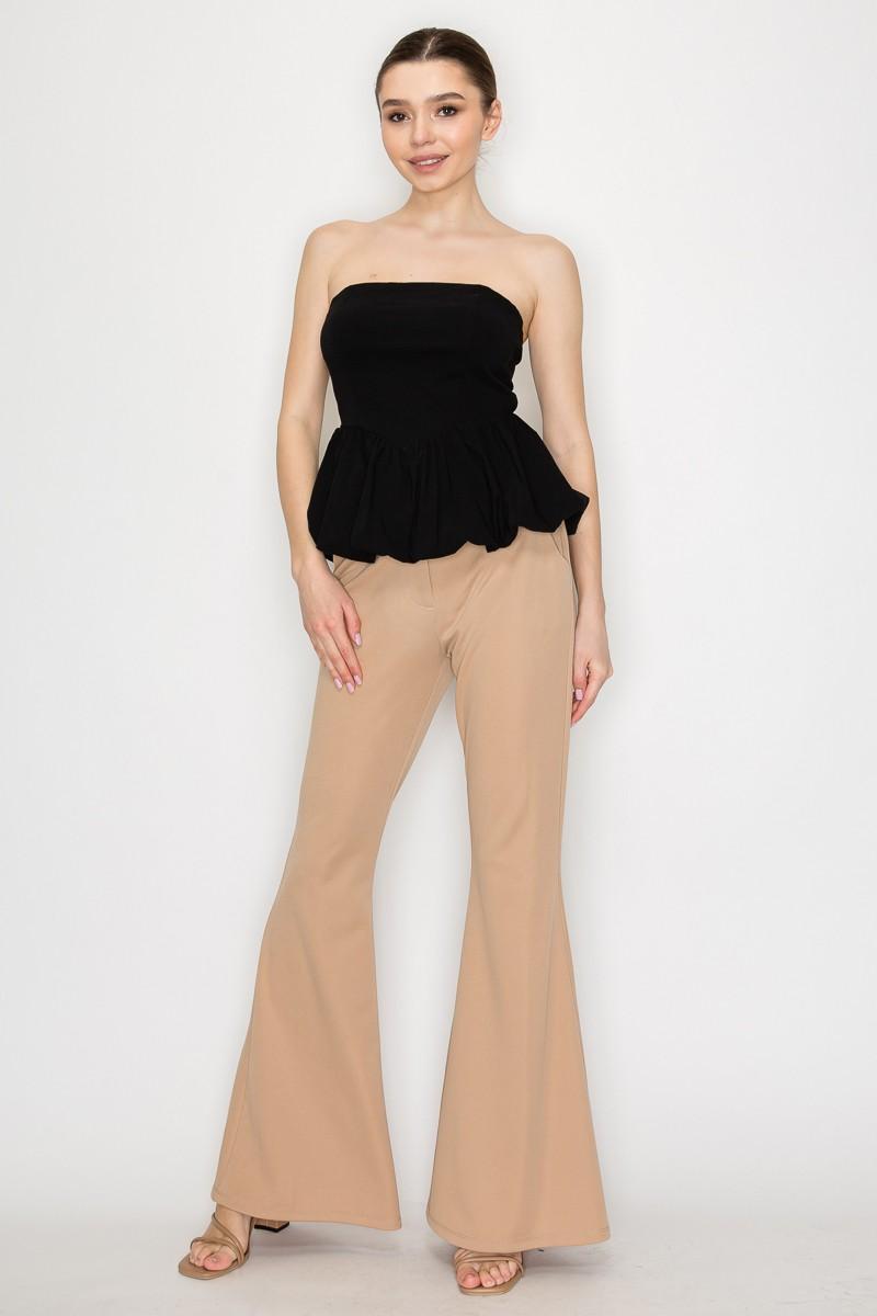 Strapless Ballon Smocked Top