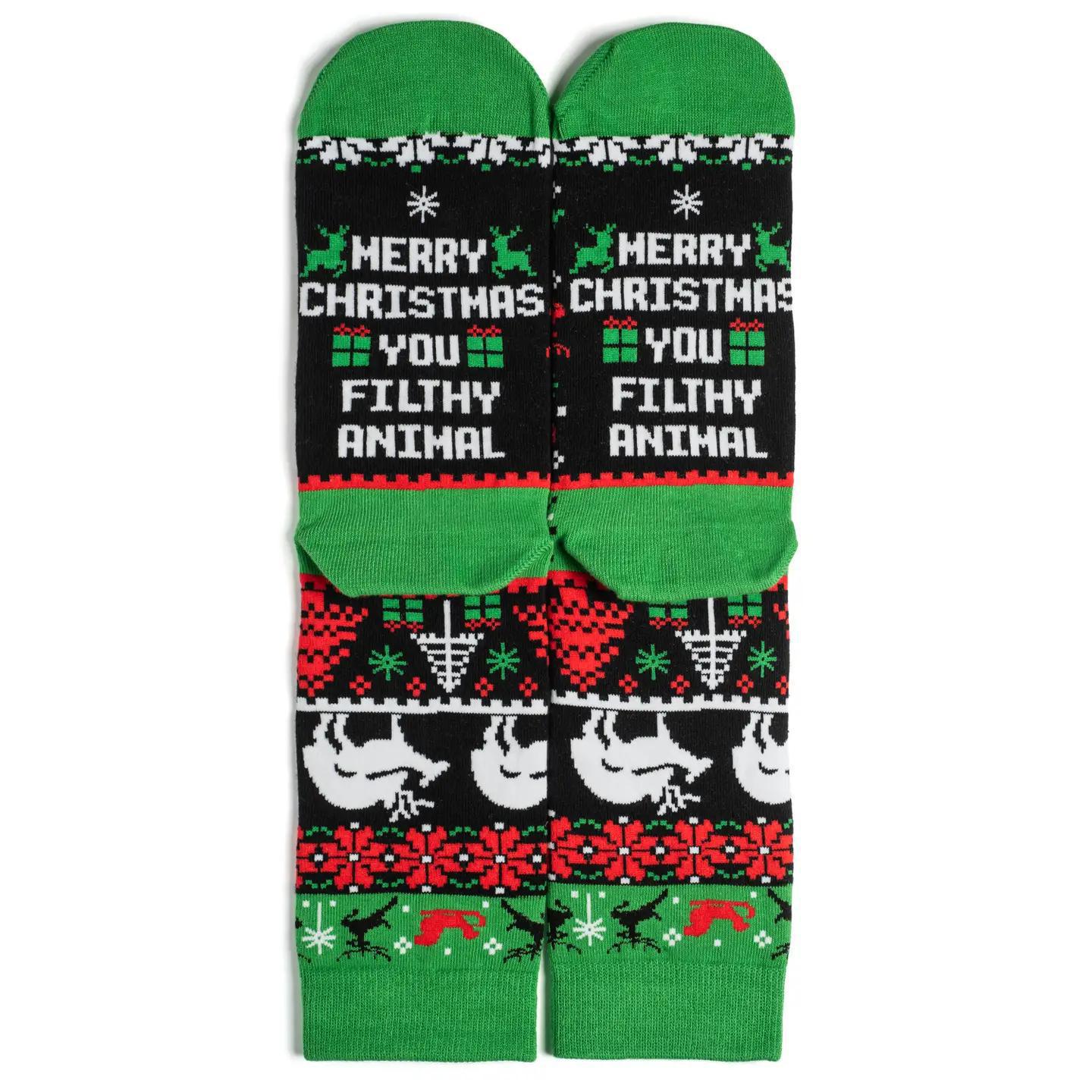 Merry Christmas You Filthy Animal Socks