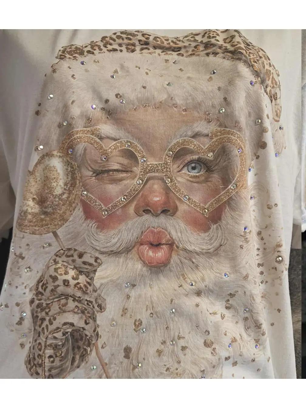 Smooching Santa Bling Tee