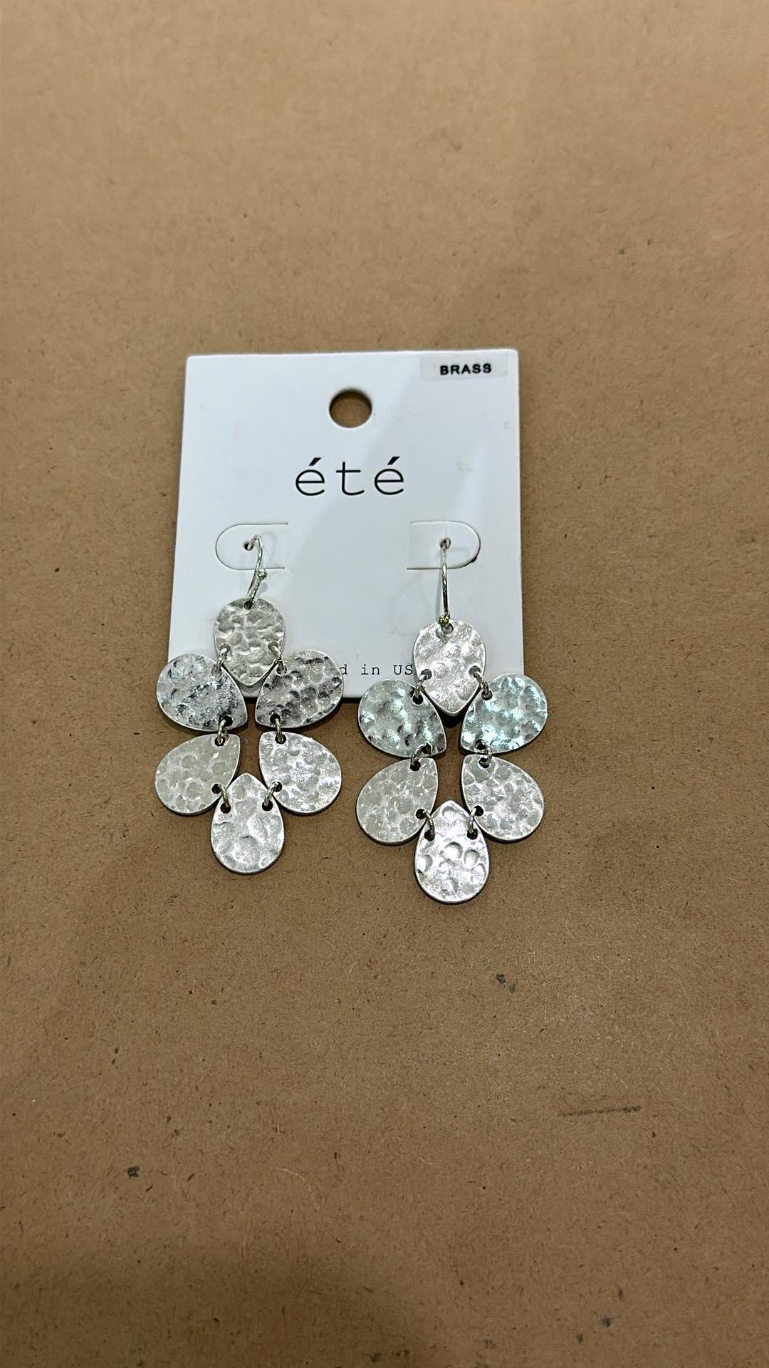 Hammered Flower Shape Earrings