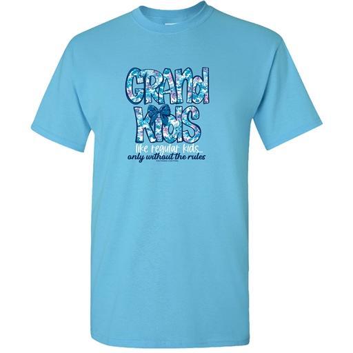 Soft Pattern Letter Grandkids - Sky Tee
