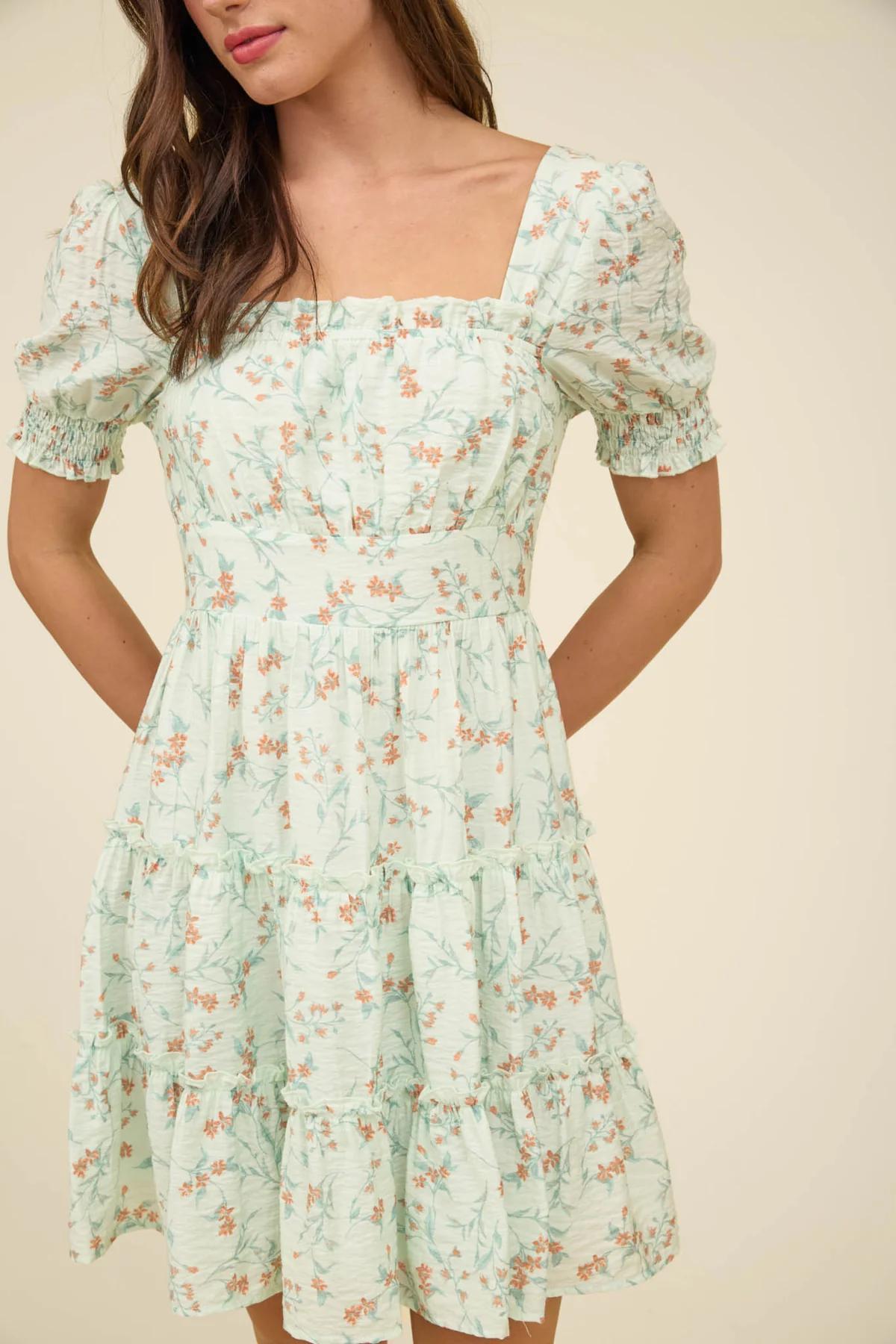 Floral Smocked Mini Dress