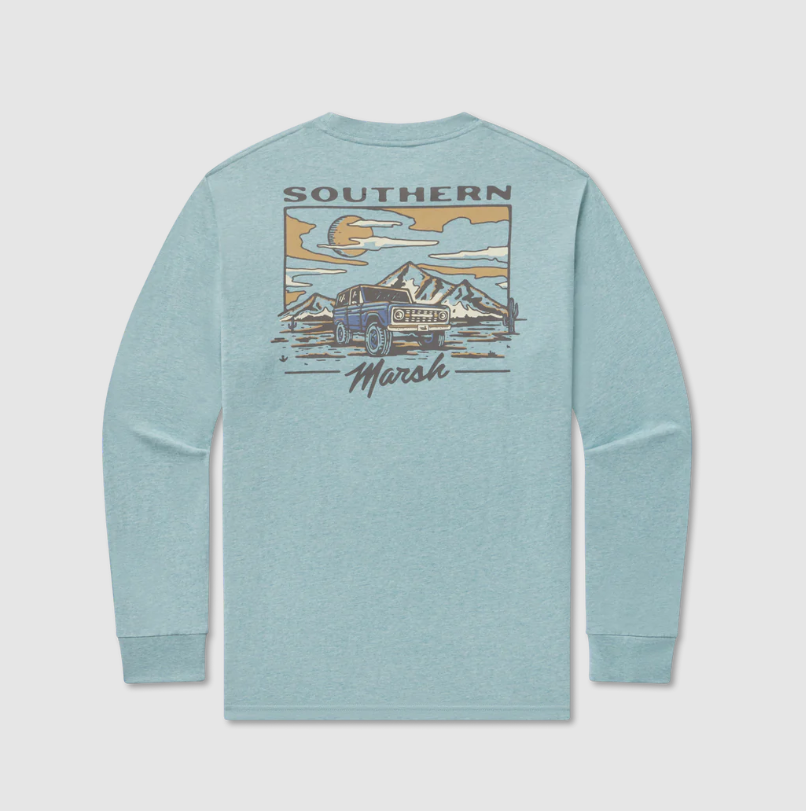 High Desert Rodeo - Long Sleeve Tee Washed Moss Blue