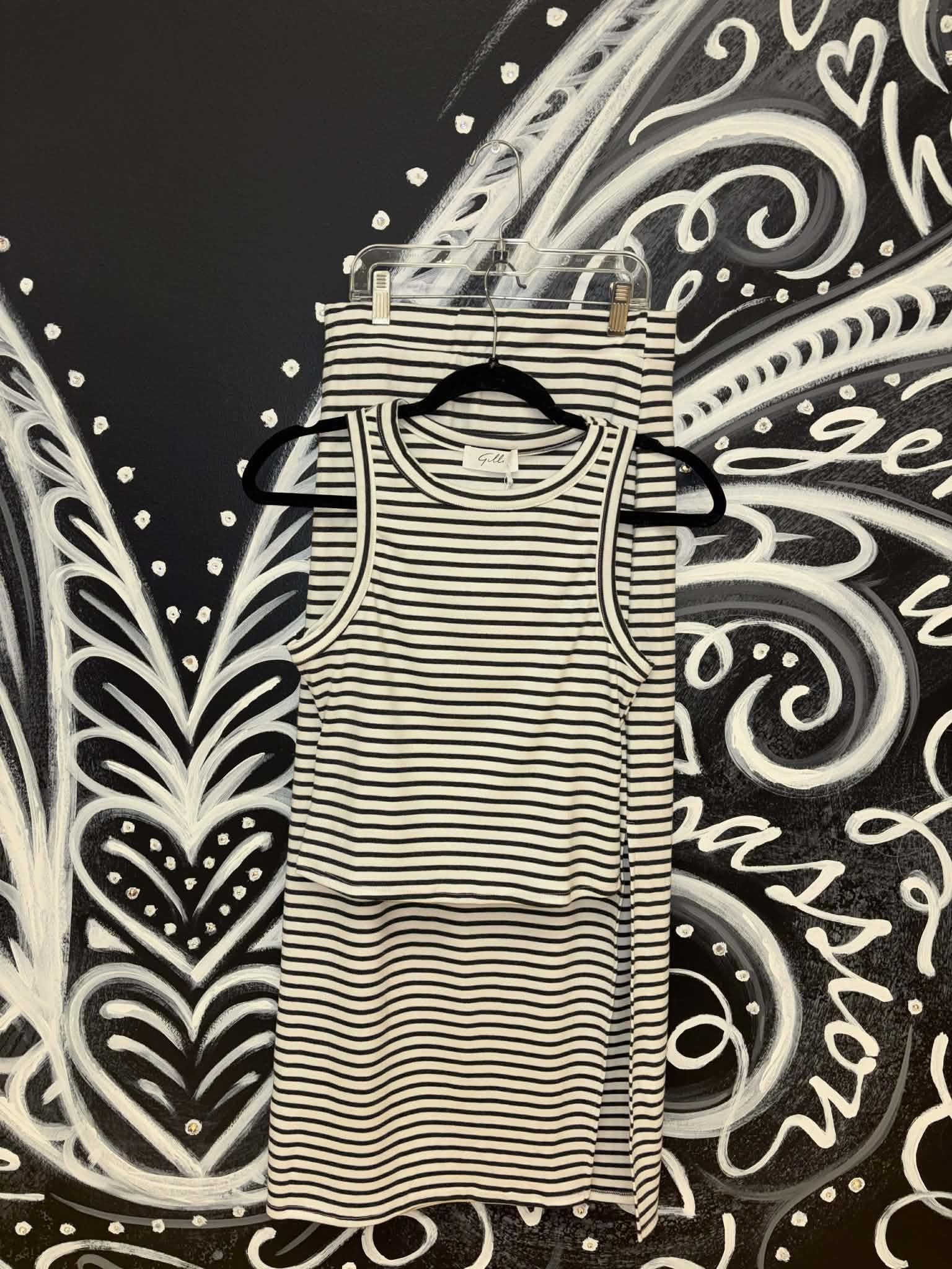 Stripped Skirt and Top Set