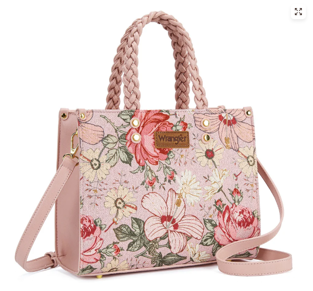 Wrangler Floral Print Braided Tote Bag