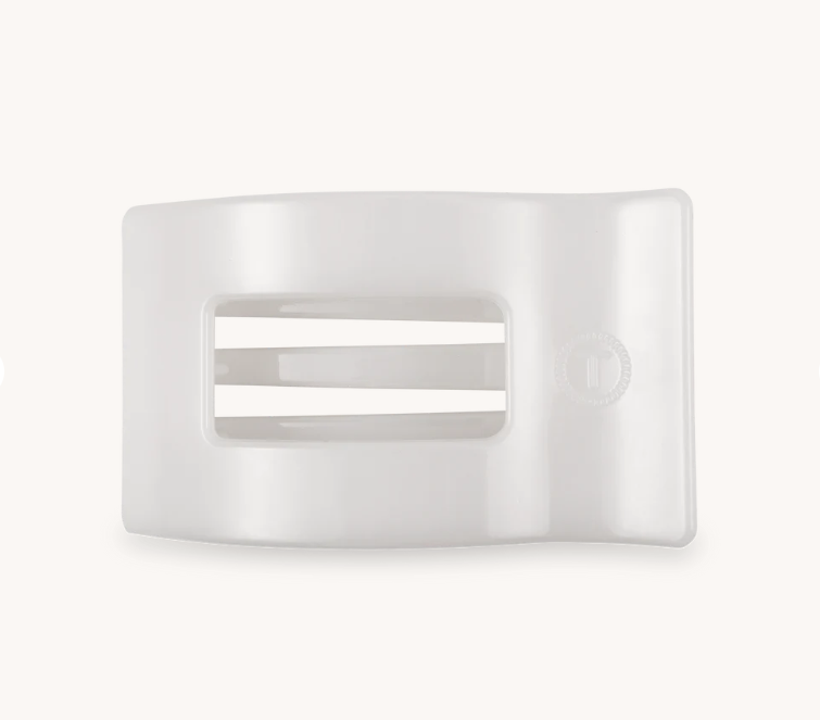 Coconut White Flat Rectangle Hair Clip