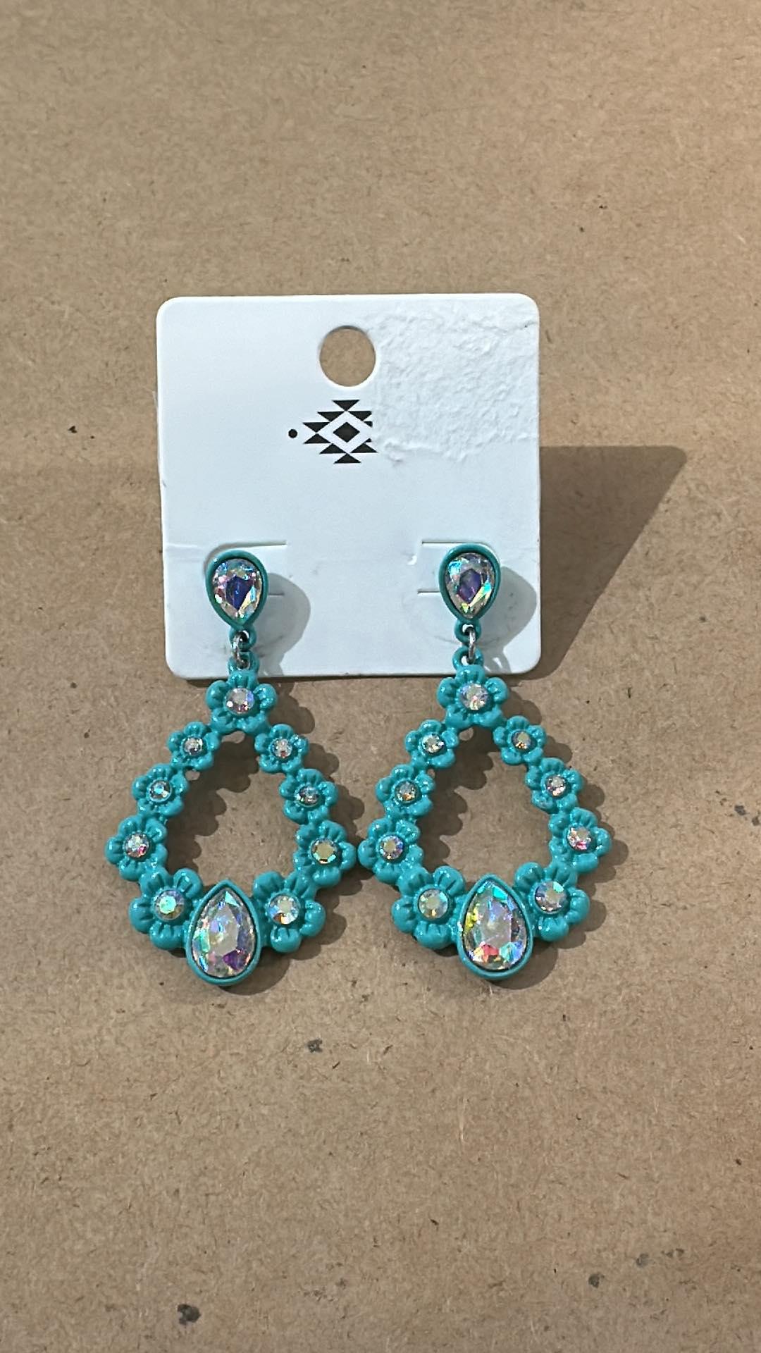 Neon Crystal Drop Earrings