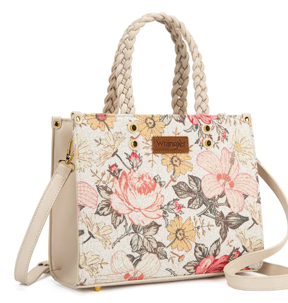 Wrangler Floral Print Braided Tote Bag