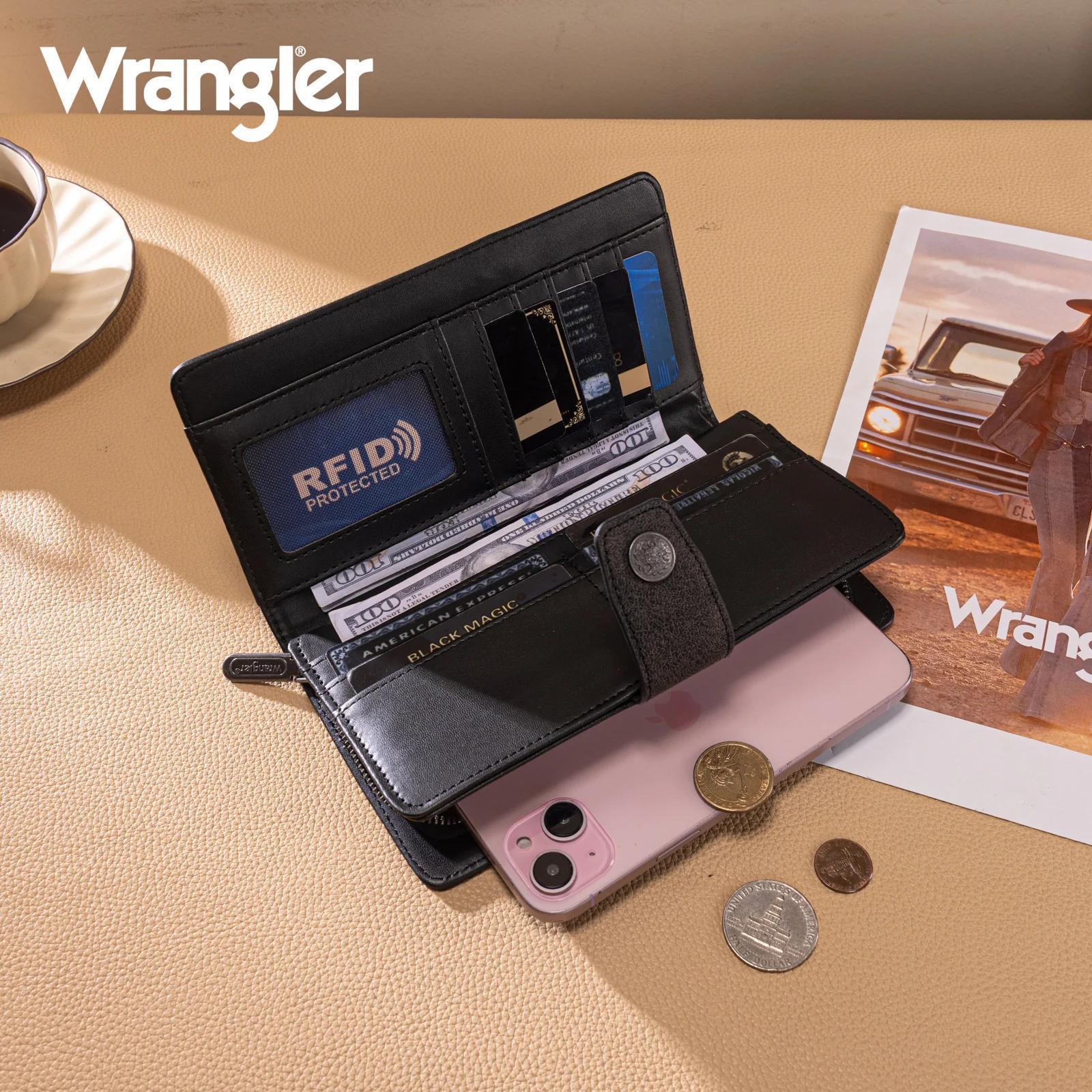 Wrangler Western Floral Tooled RFID Wallet