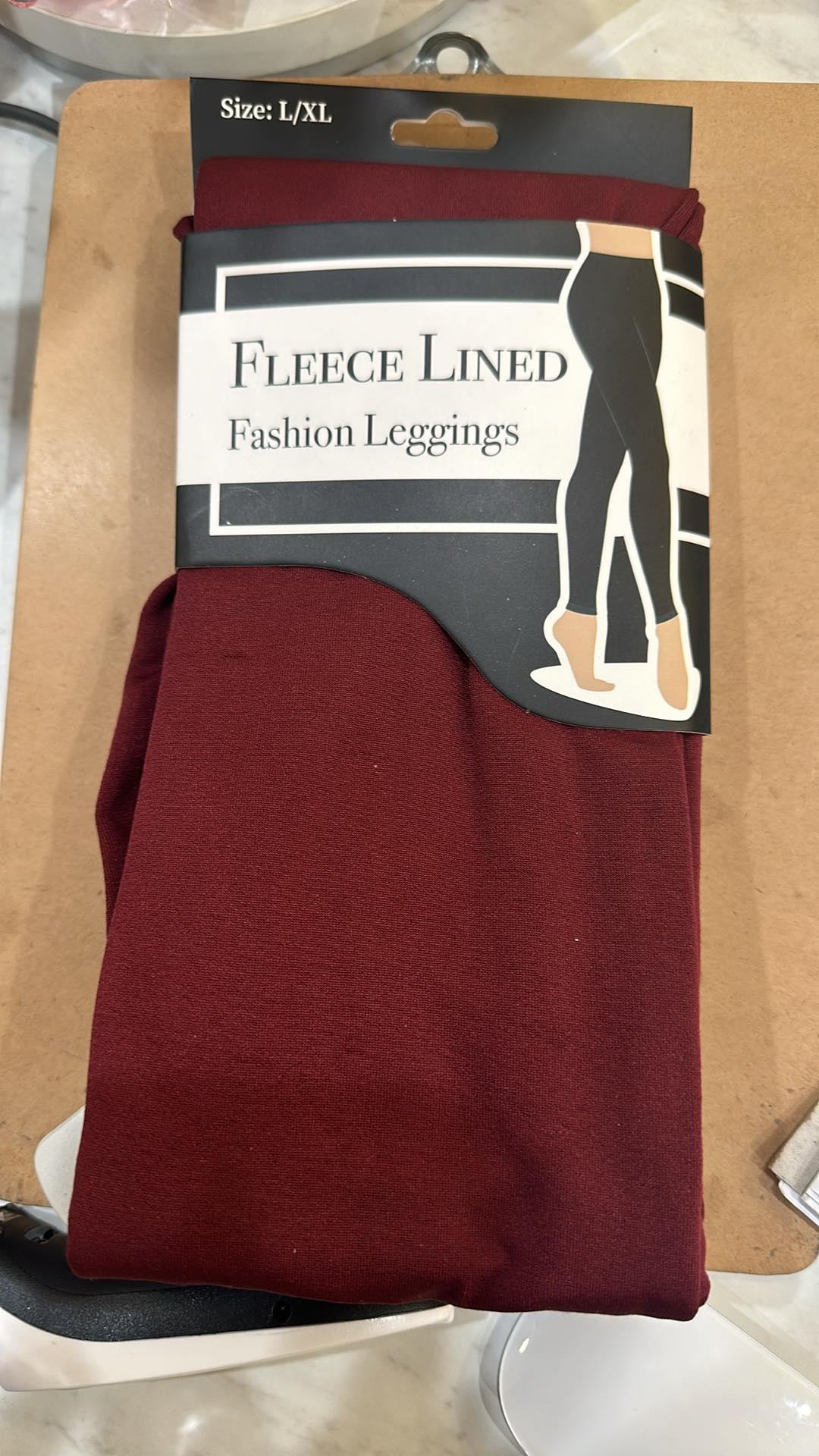 Burgundy Fleece Lined Leggings