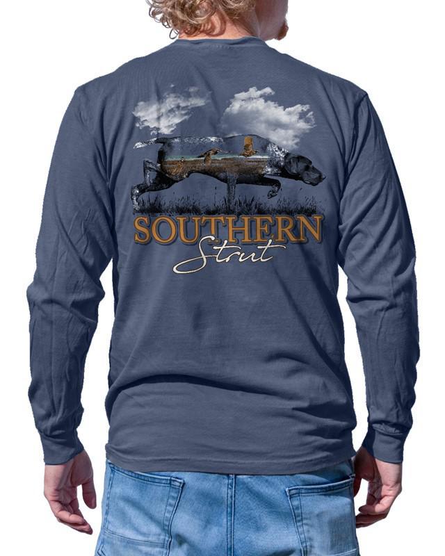 Pointer Silhouette LS Washed Denim Tee