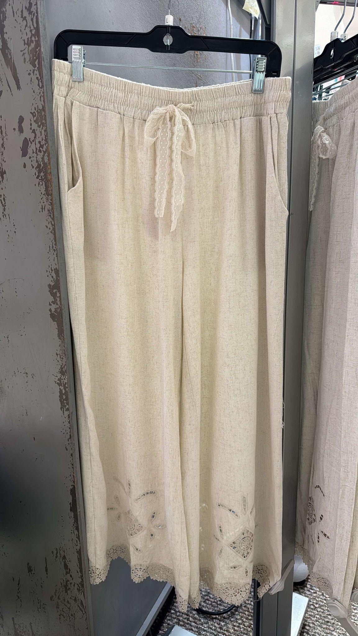 Oatmeal Design Lace Pants