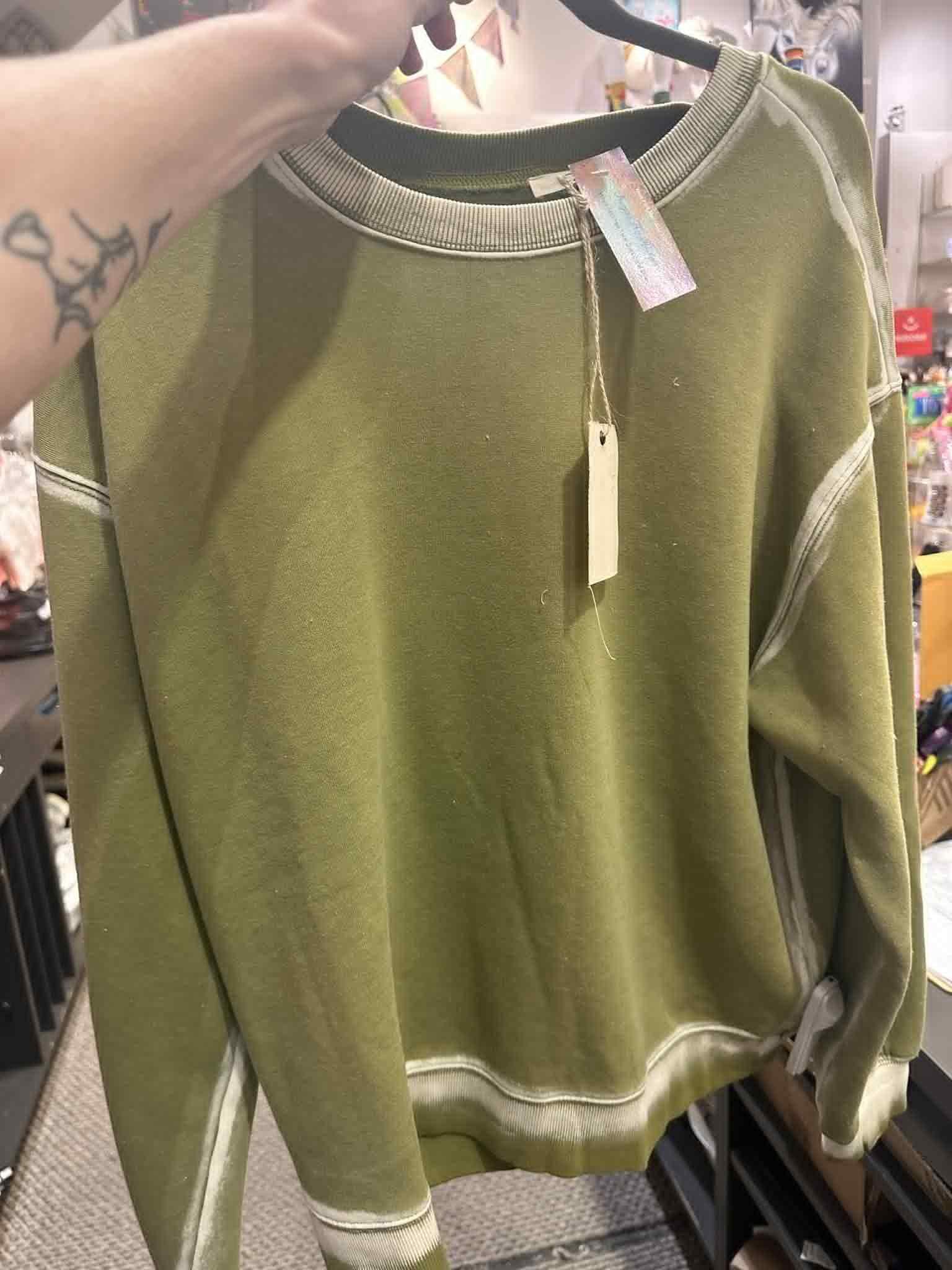 Olive Washed Terry Knit