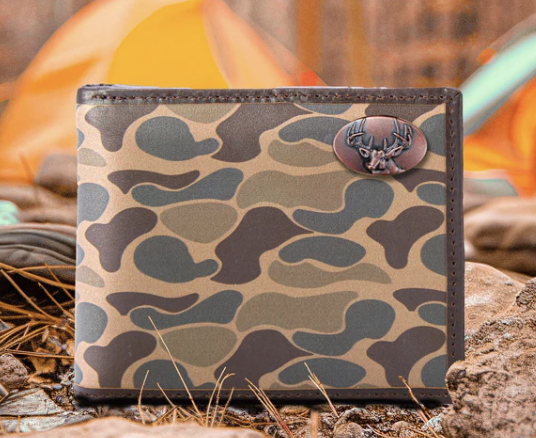 Old School Camo Passcase Bifold Wallet
