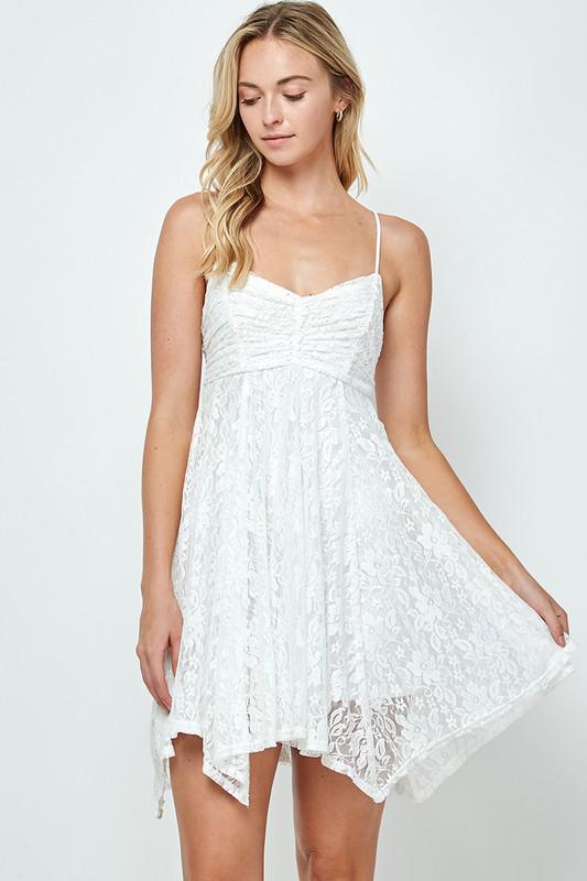 White Lace Mini Dress