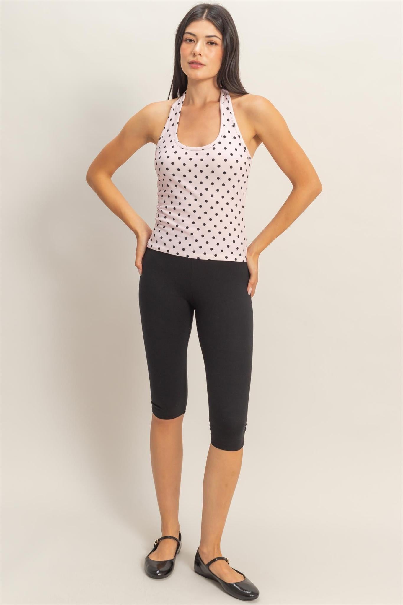 Polka Dot Halter Top - Pink