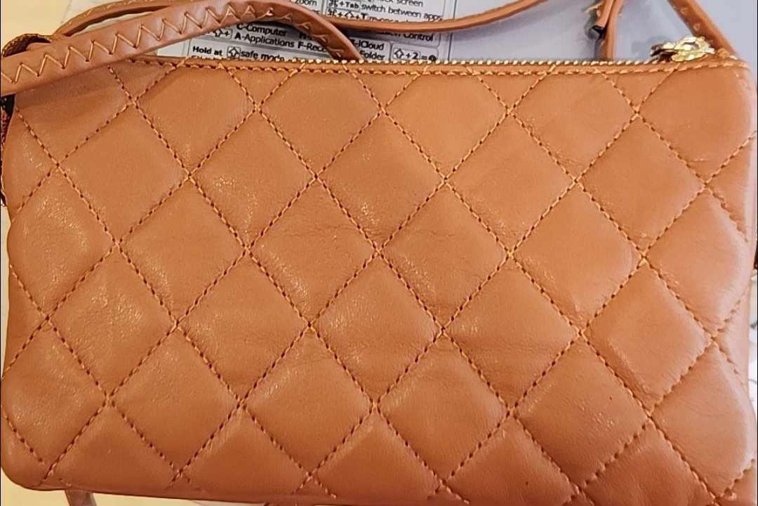 Riley Quilted Crossbody Brown
