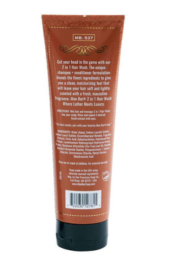 MAN BAR® 2-in-1 Hair Wash - 8.5oz - Spiced Tobacco