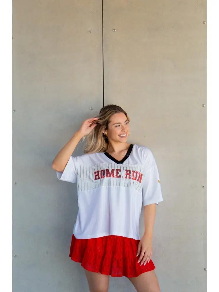 Home Run Sequin Jersey Top