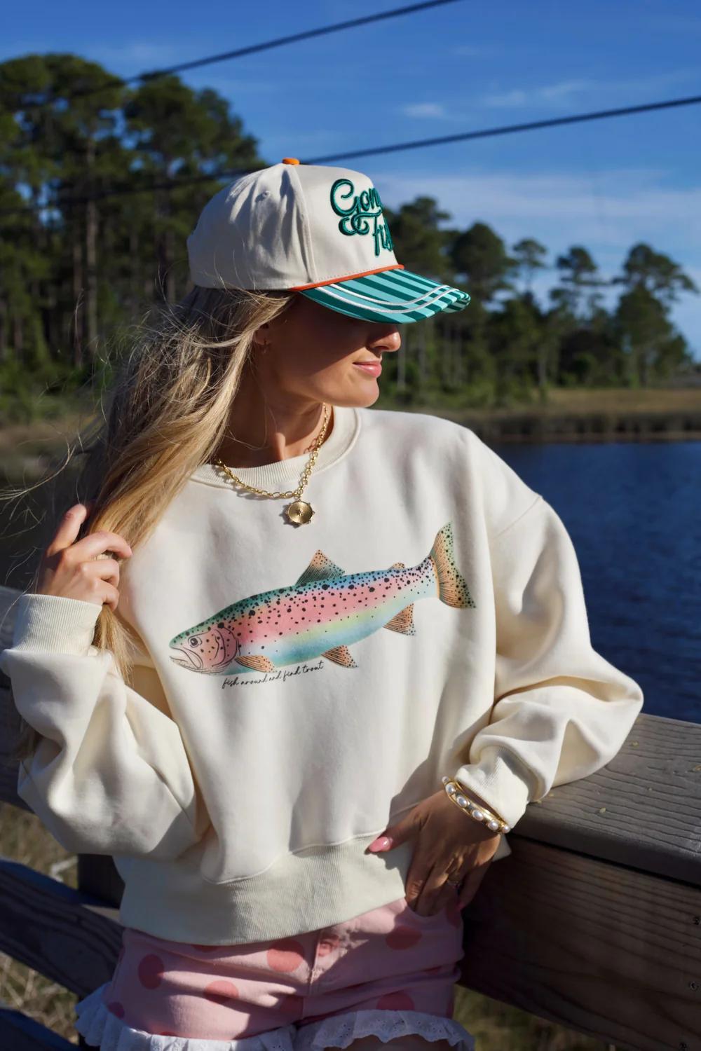 Rainbow Trout Crop Sweatshirt