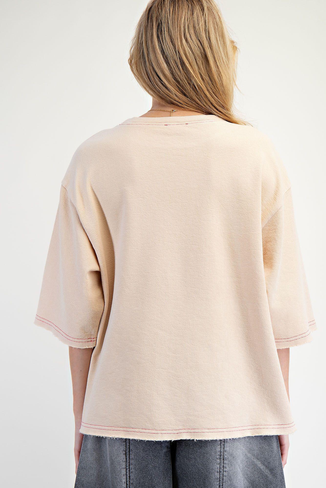 Print Mix Rib Knit Tunic