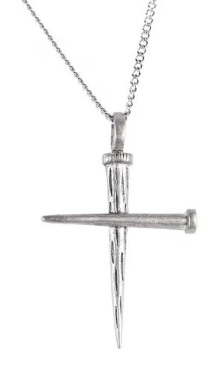 NK NAIL CROSS PWTR 1.5 X 1 ON 18" CHN