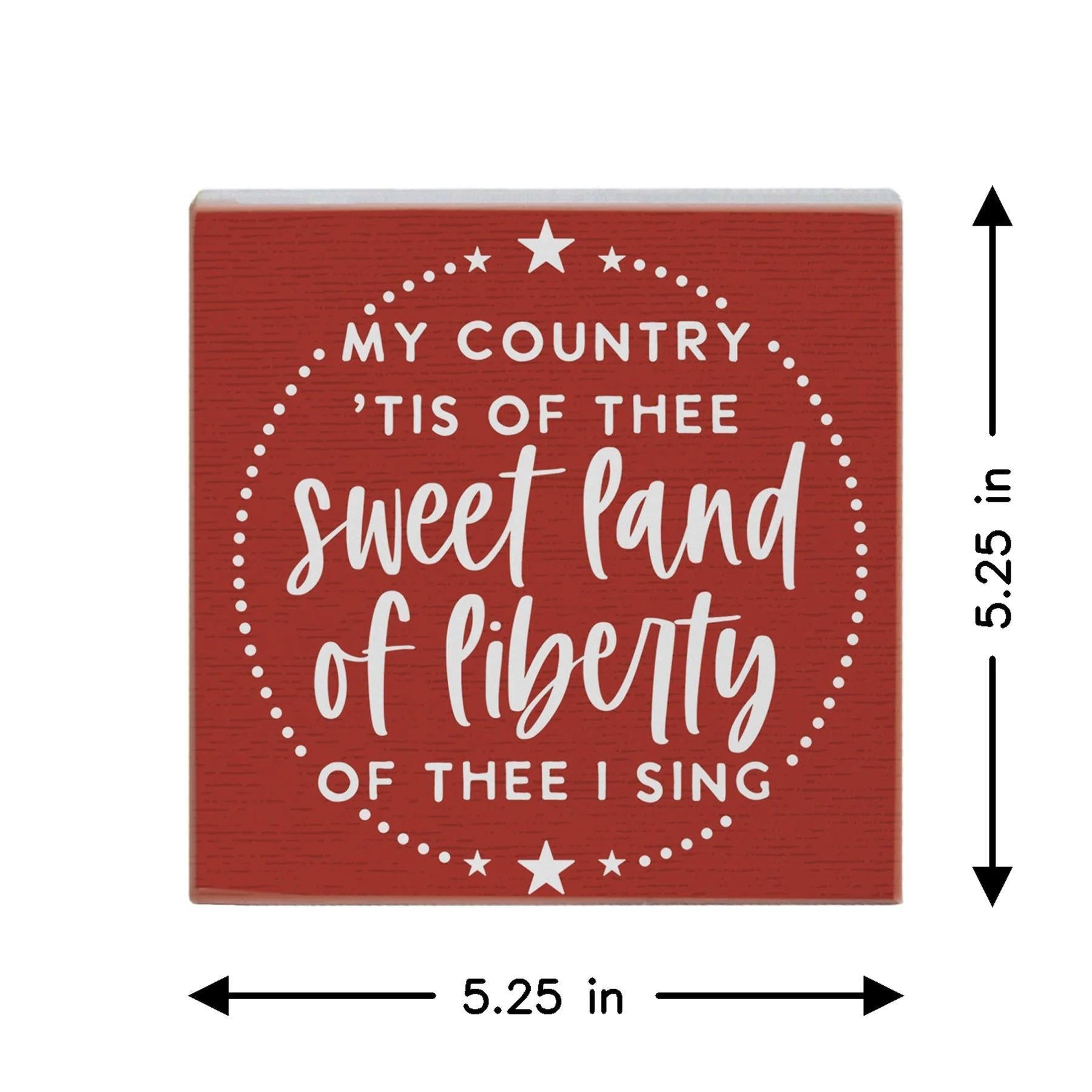 Land Of Liberty Red Block Sign