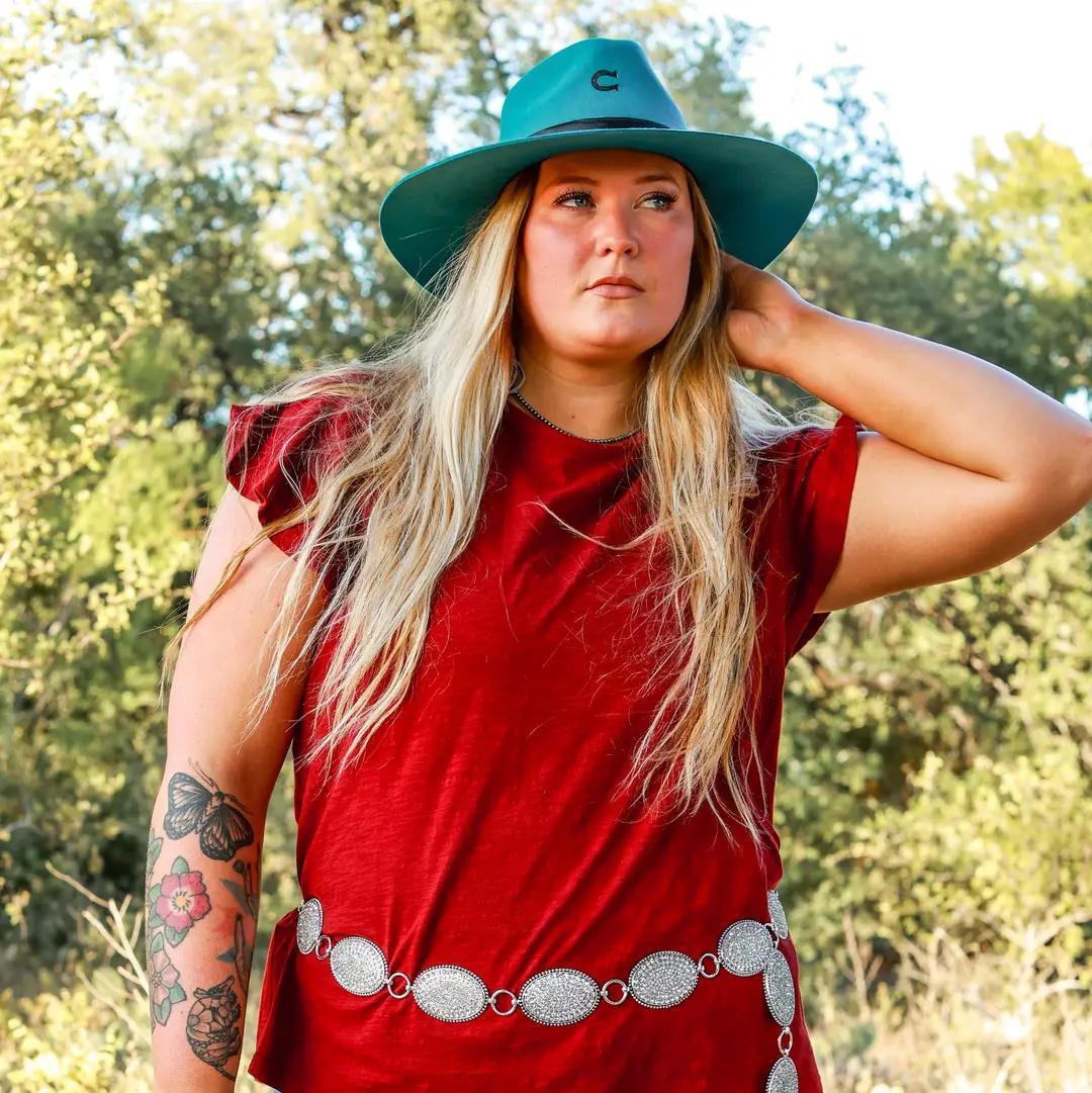 A Weekend in Dallas - Oval Clear Crystal Concho Link Belt