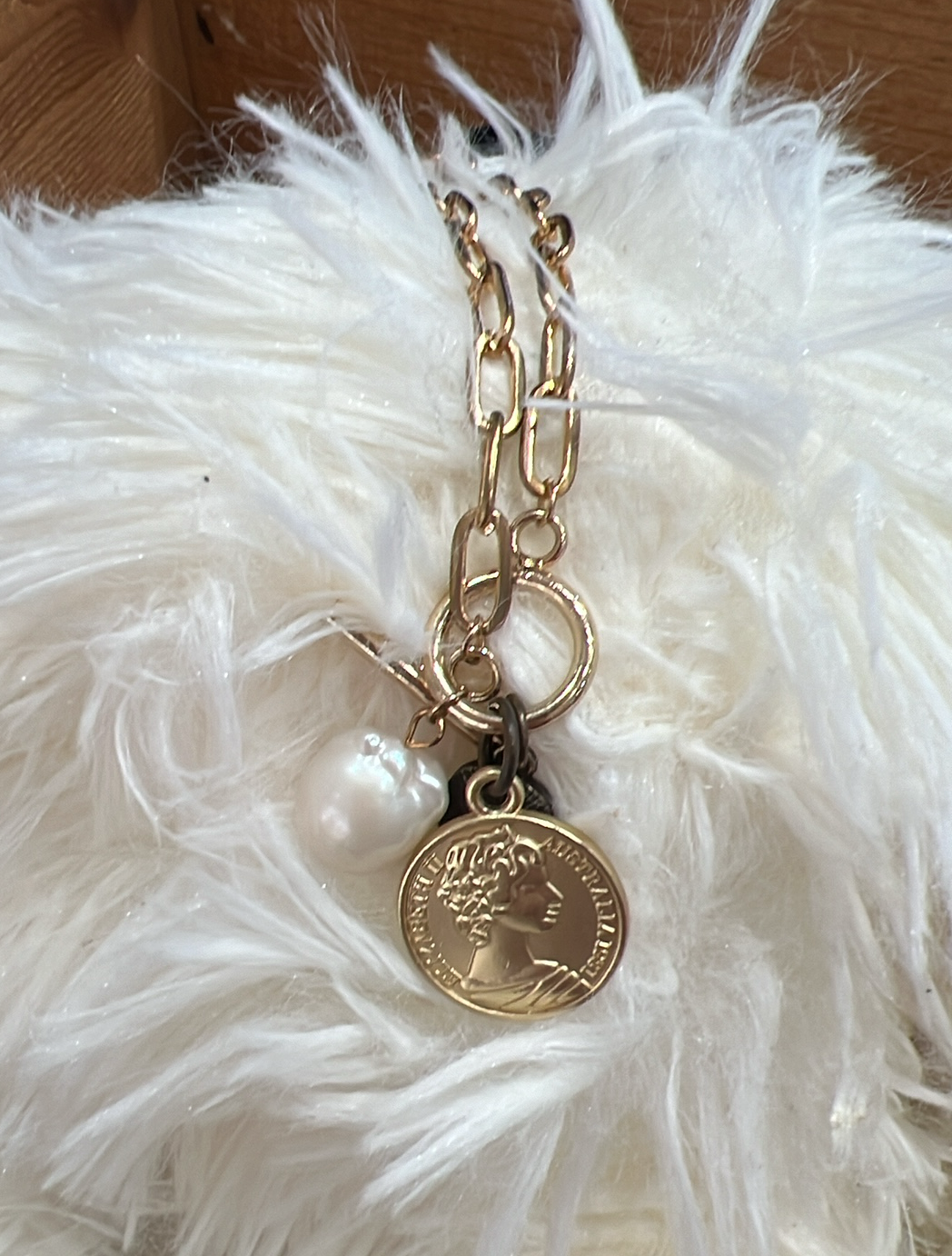 Matte Gold Medallion Necklace