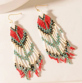 Scarlet Song Fringe Earrings in Desert Ruby