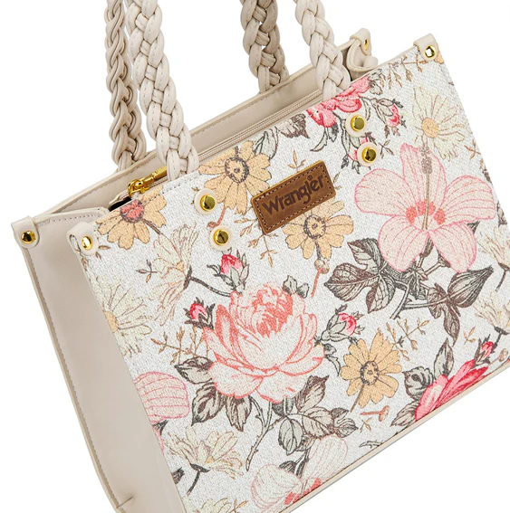 Wrangler Floral Print Braided Tote Bag
