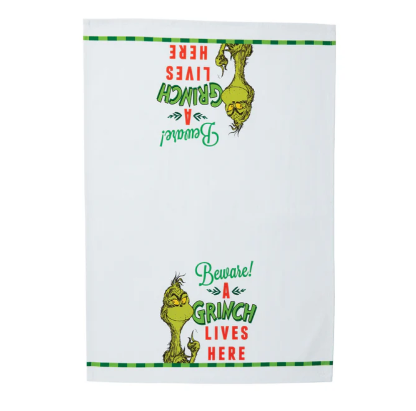 Beware Grinch Tea Towel